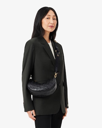 Women's Maheki Embossed Leather Half Moon Bag