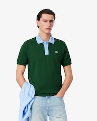 Polo de corte cl&aacute;sico con cuello en contraste L.12.12 para hombre