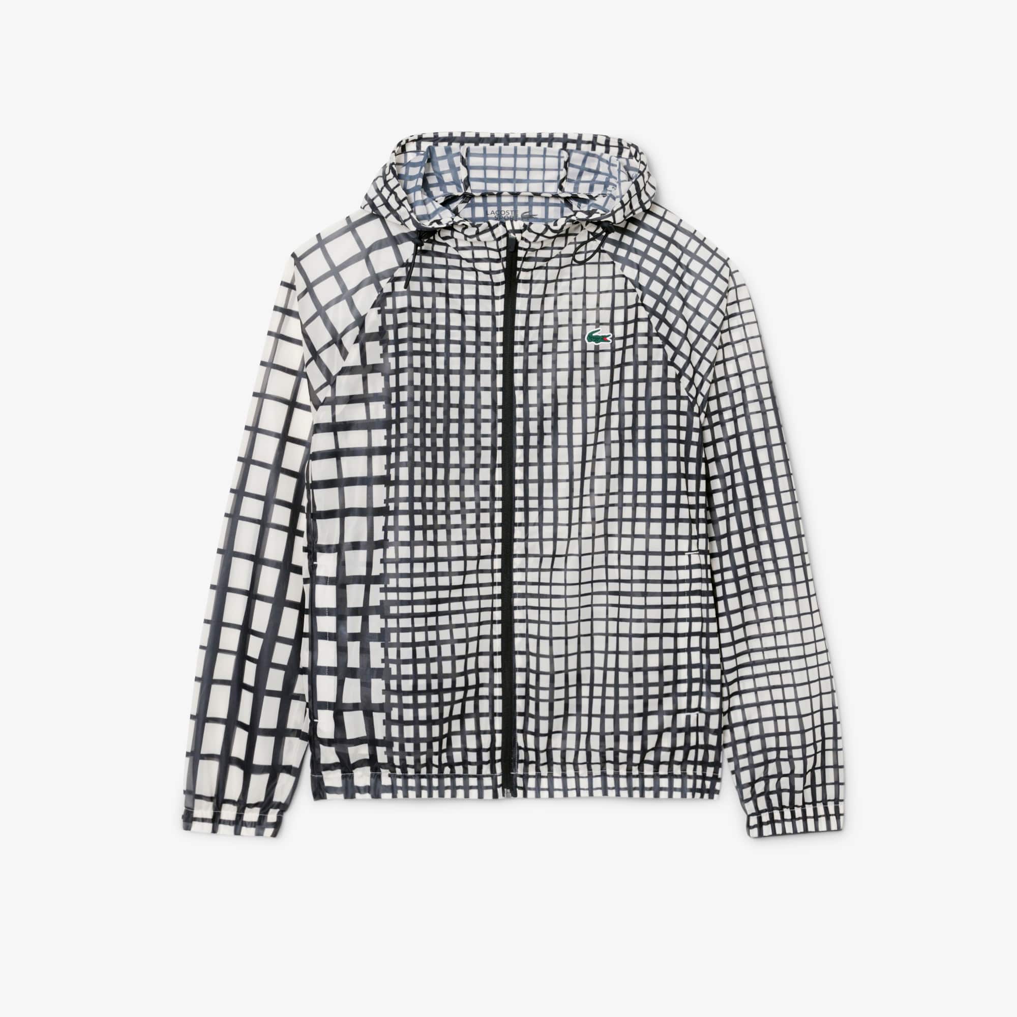Lacoste Men's Lightweight Crocodile Print Sport Jacket - 46 - S In Black