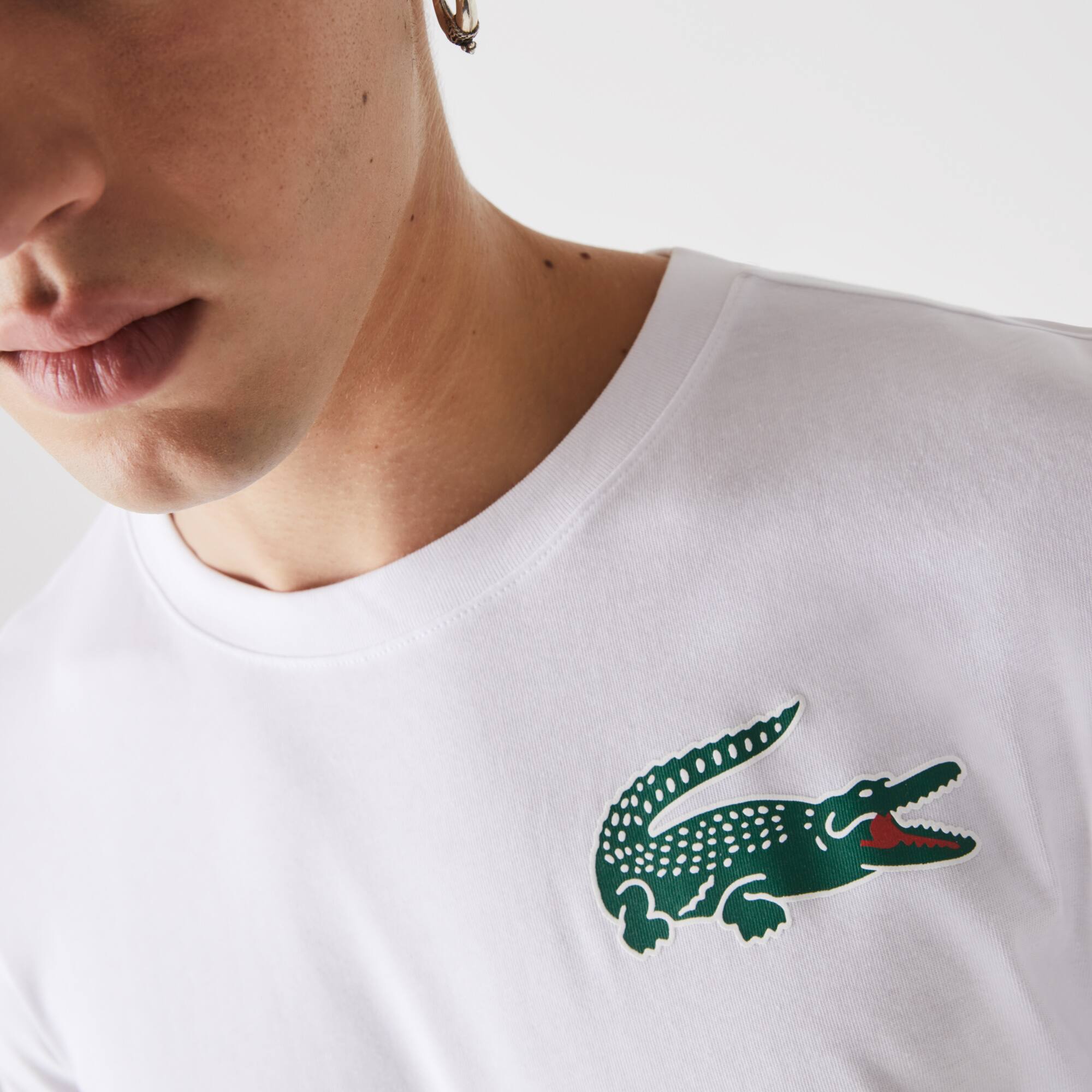 Men's Lacoste SPORT Crew Neck Crocodile Print T-shirt - T