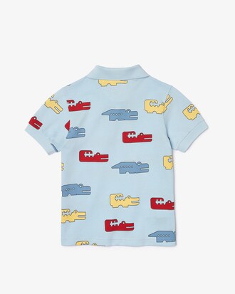 Boys&rsquo; Lacoste Crocodile Print Cotton Piqu&eacute; Regular Fit Polo