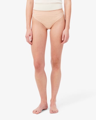 Logo Waist Mesh String Briefs