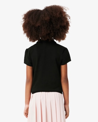 Girls' Scalloped Collar Piqué Polo
