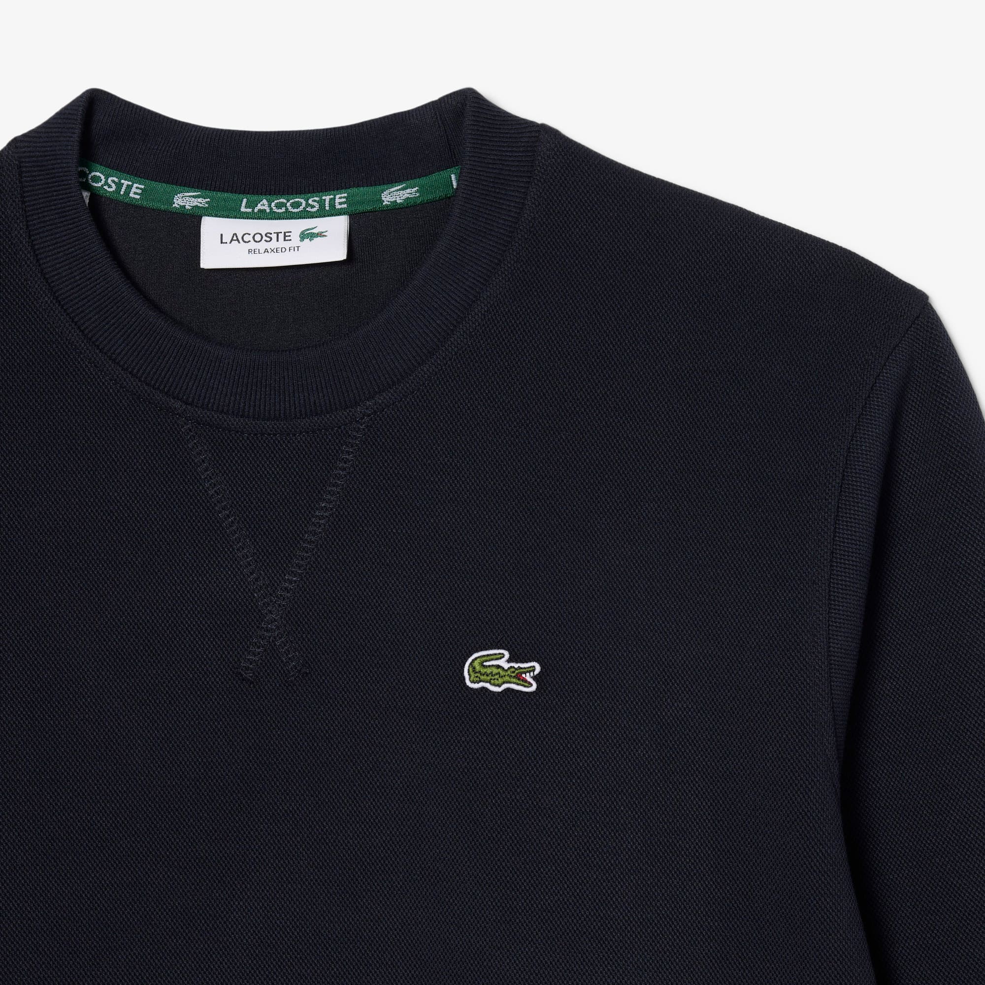 Women's Relaxed Fit Piqué Crew Neck Sweatshirt