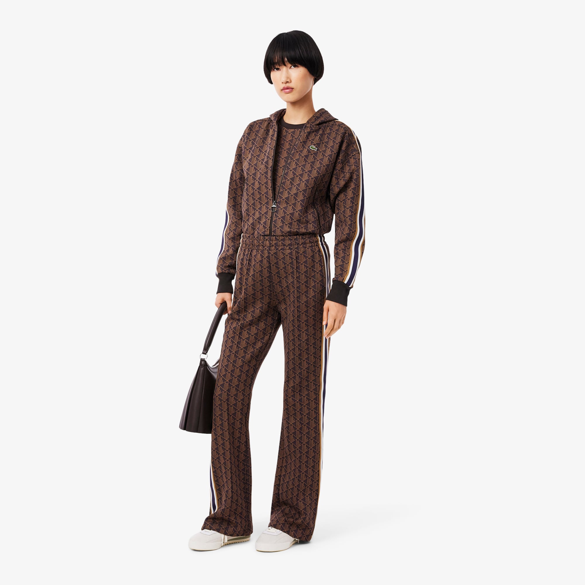 Lacoste Women's Flared Monogram Sweatpants - 38 In Brown