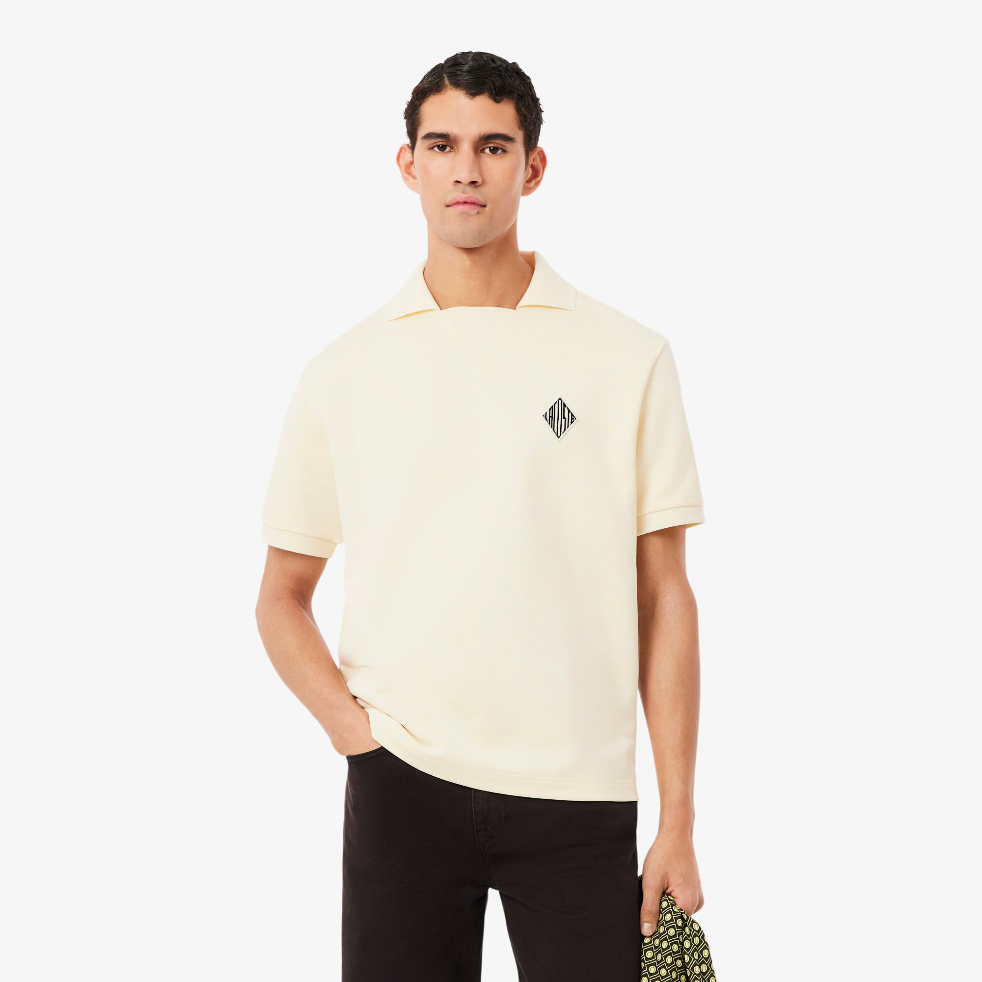 Loose Fit Badge Accent Fleece Polo - Polo Shirts - New In 2026