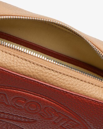 Croco Crew T-Tone Grained Leather Shoulder Bag