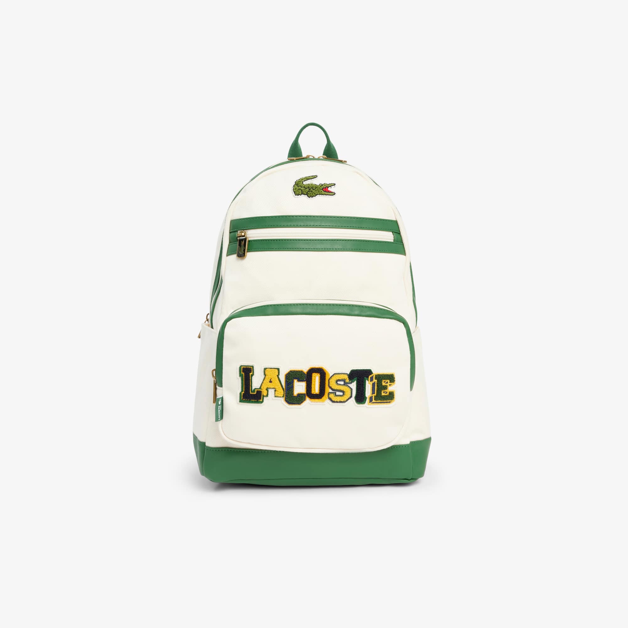 Lacoste Unisex Textured Patch Backpack - One Size In White
