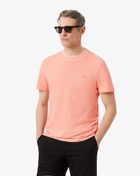 Men's Stretch Piqu&eacute; Striped Collar T-Shirt