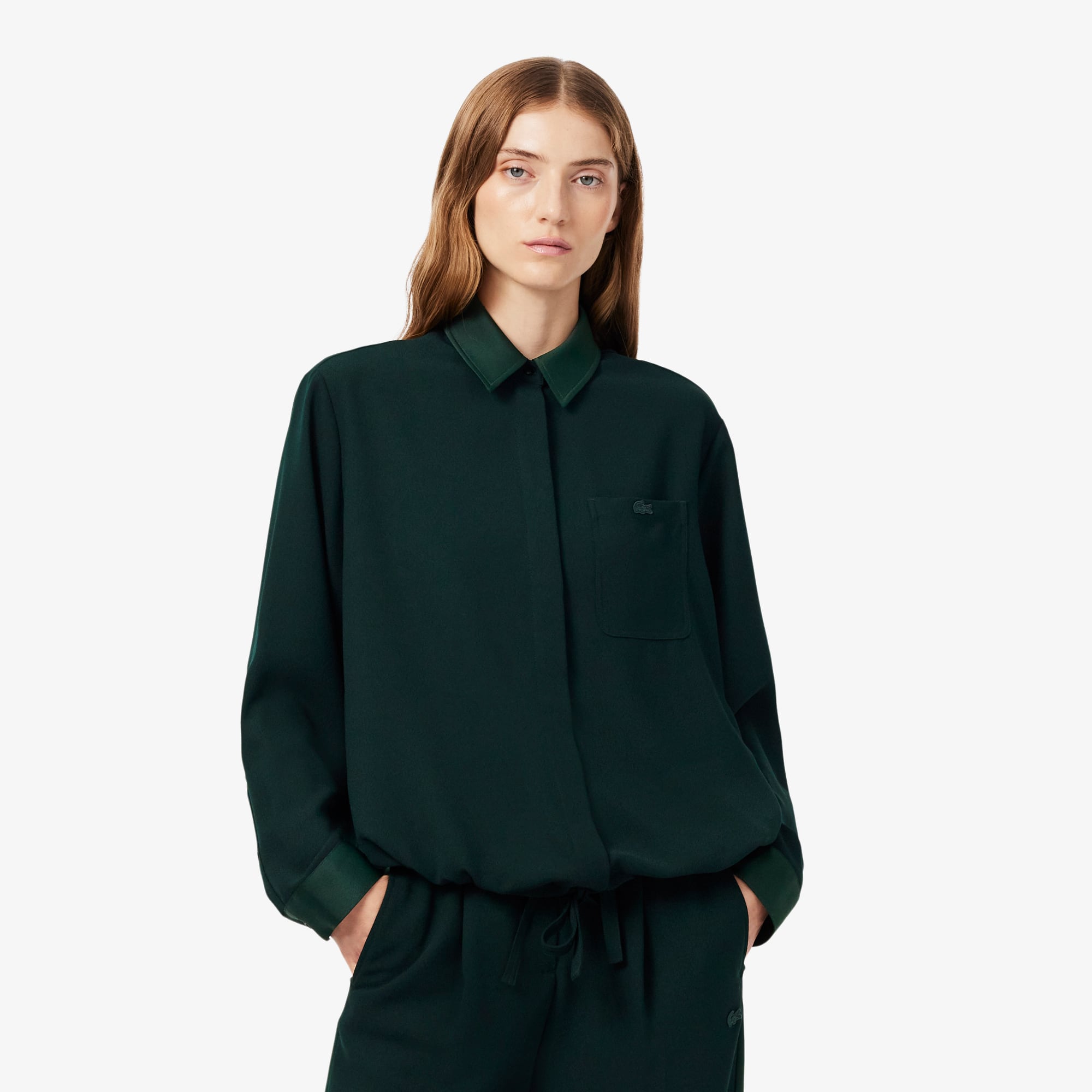 Oversized Satin Accent Shirt - T-Shirts & Tops - New In 2026 | Lacoste