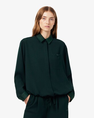 Oversized Satin Accent Shirt