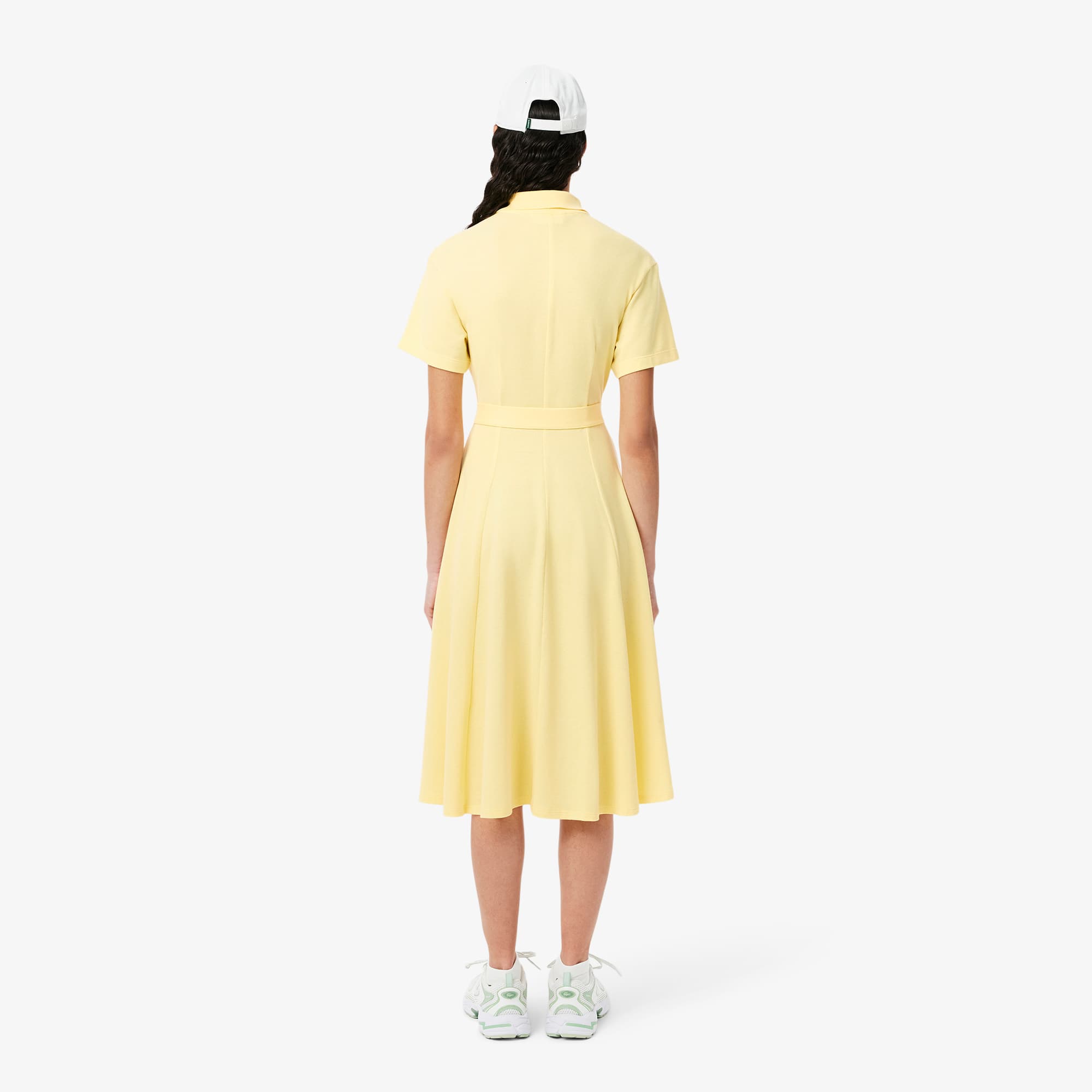 Women's Flared Mini-Piqué Polo Dress - Dresses - New In 2025