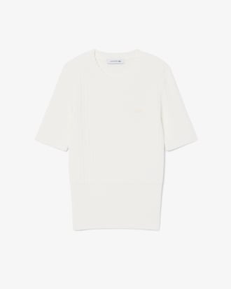 Short Sleeved Ribbed Cotton Sweater