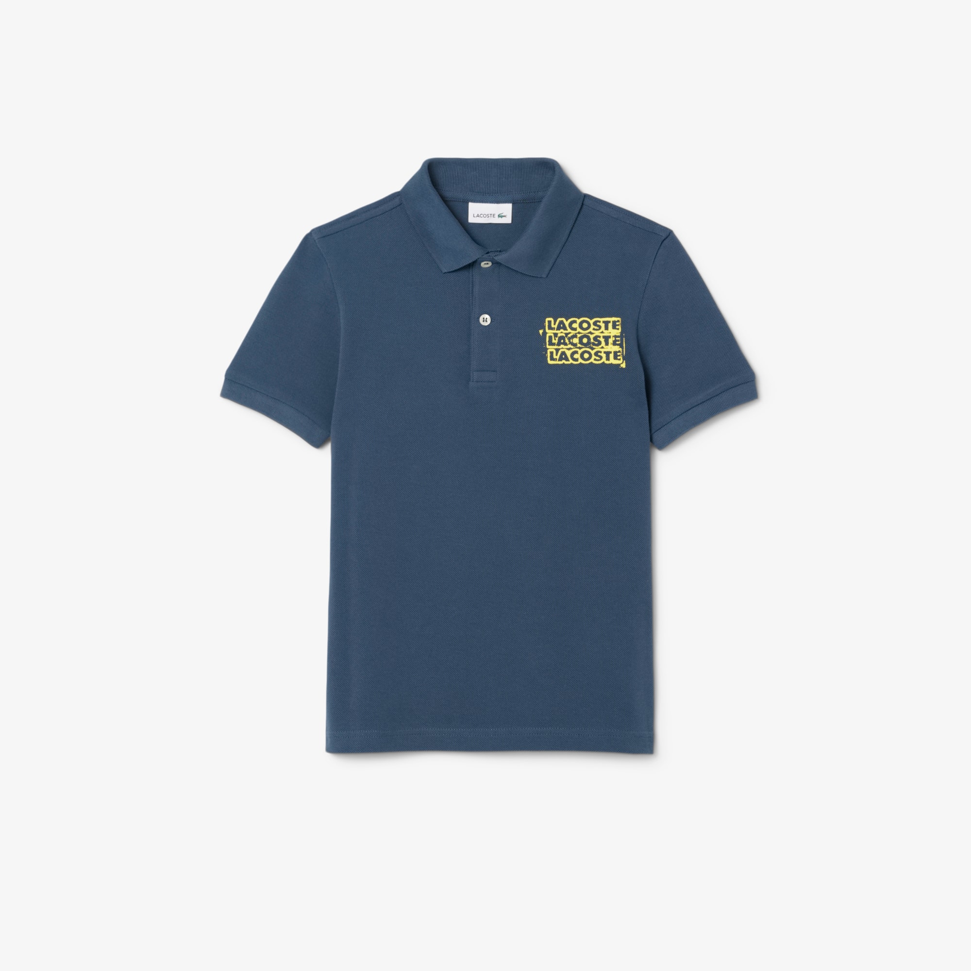 Lacoste Kids' Printed Petit Piqué Polo - 2 Years In Blue