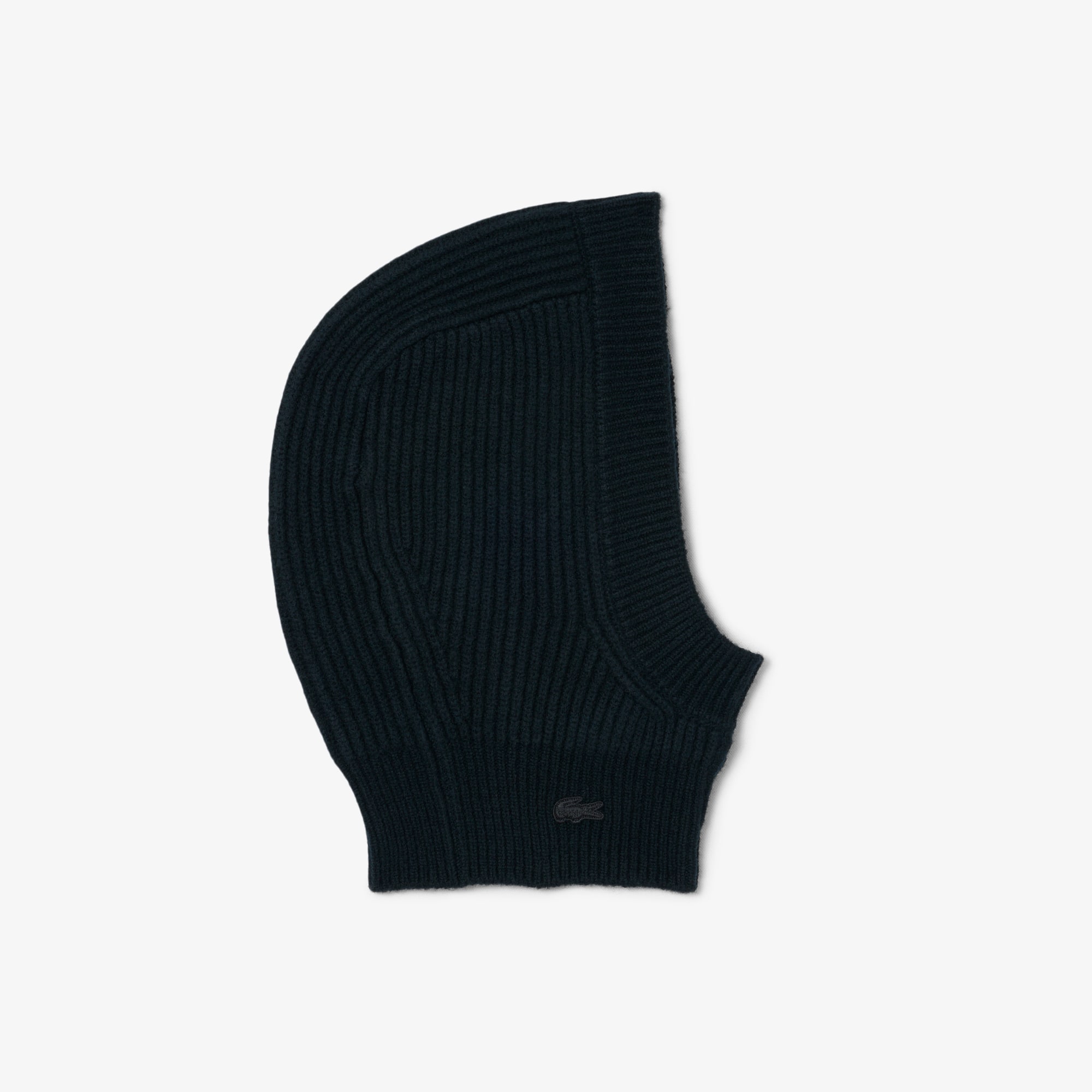 Lacoste Runway Rib Knit Felted Wool Balaclava - One Size In Black