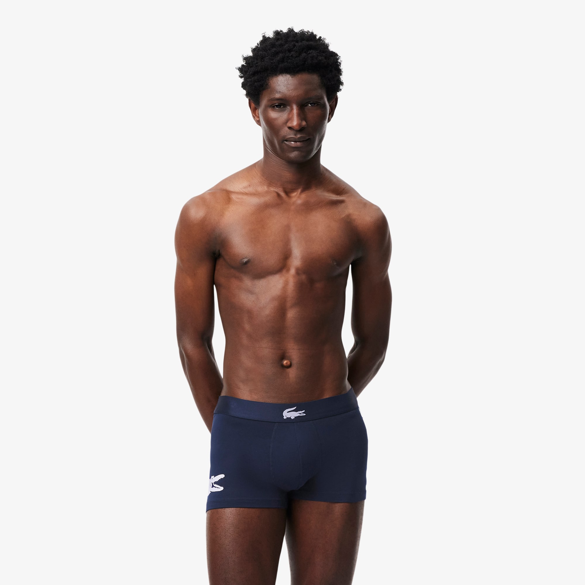 Lacoste 3-pack Stretch Cotton Trunks - M In Blue