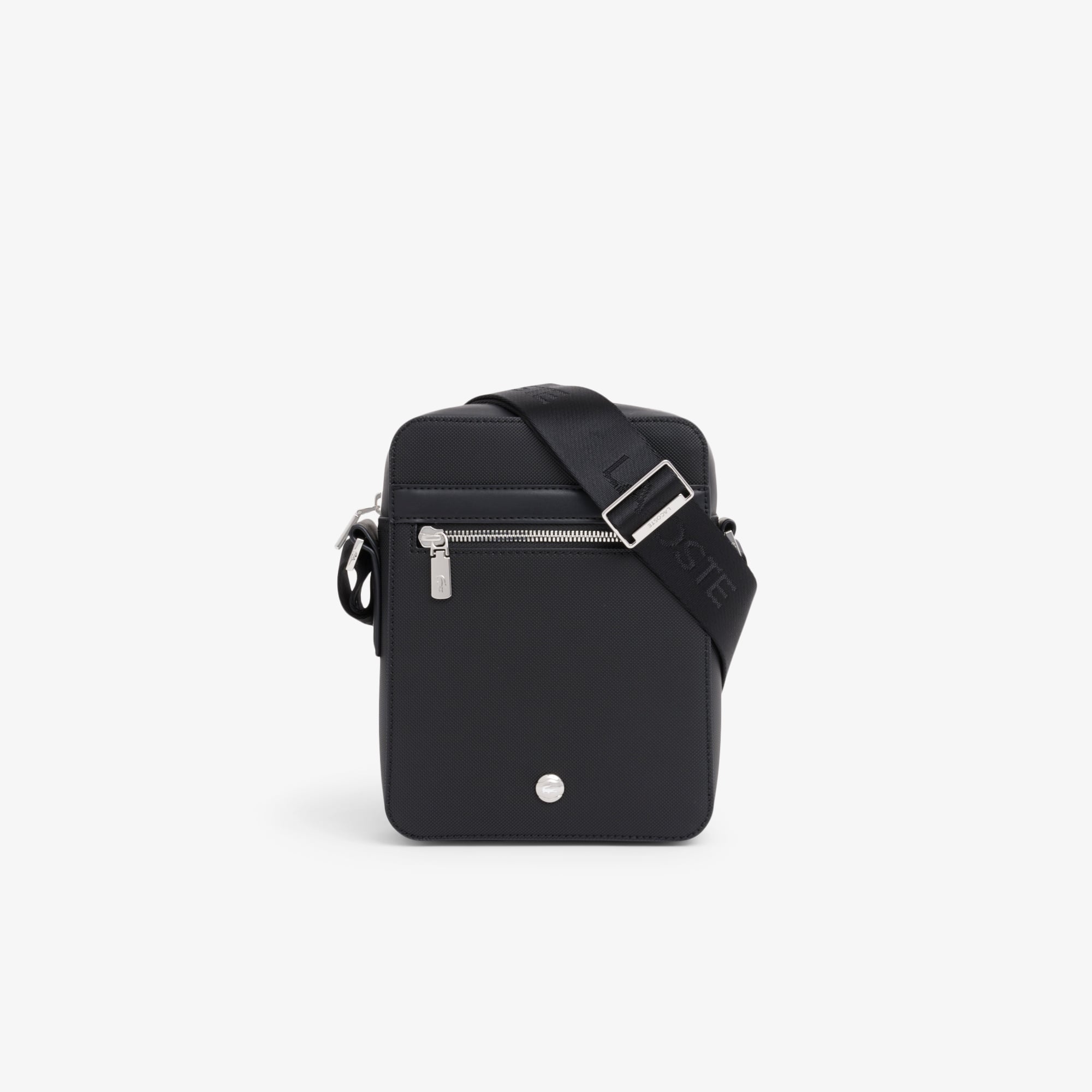 Lacoste Bolsa Pequeña Vertical Langon de Petit Piqué Negro