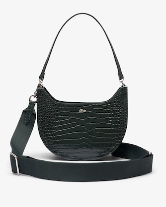 Small Chantaco Embossed Leather Half Moon Bag