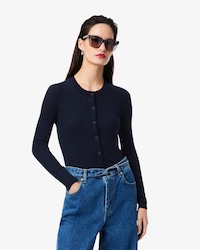 Women's Rib Knit Merino Wool Cardigan