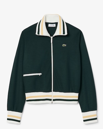 Women's Zip-Up Stripe Accent Sweatshirt