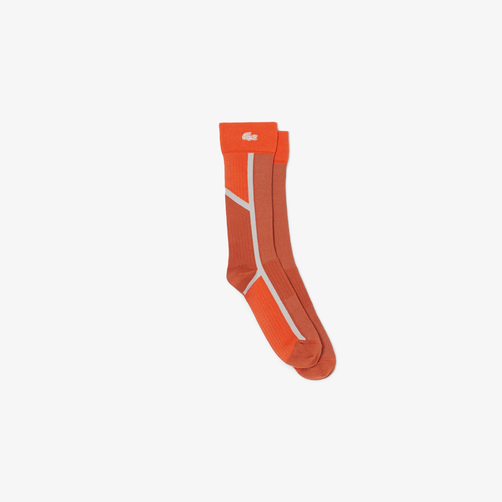 Lacoste Unisex Mid-calf Length Cotton Socks - 6.5 - 8.5 In Orange