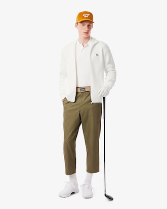 Men's Ribbed Knit Zip-Up Golf Sweater
