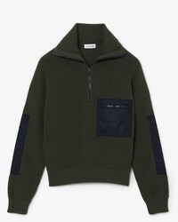 Women's Lacoste Zip Trucker Neck Colour-Block Sweater