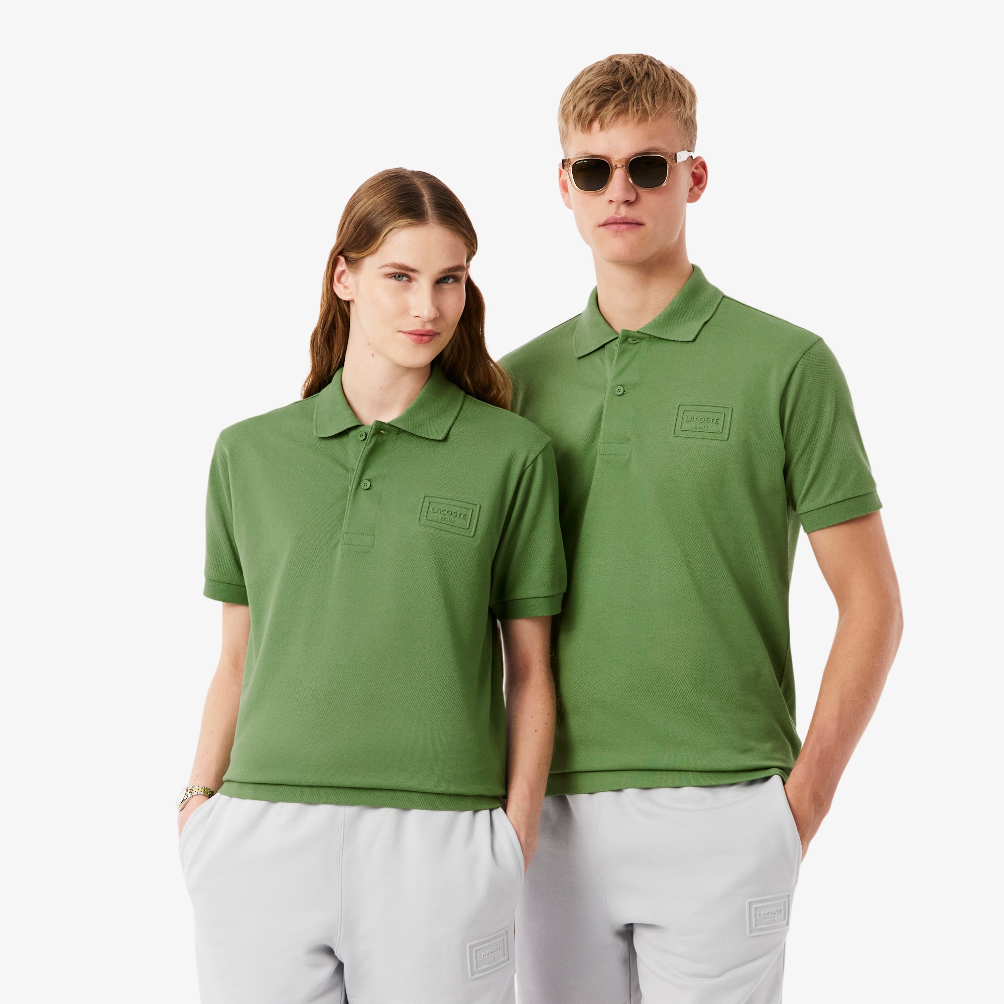 Lacoste Classic Fit Embossed Branding Polo Shirt - Xl In Green