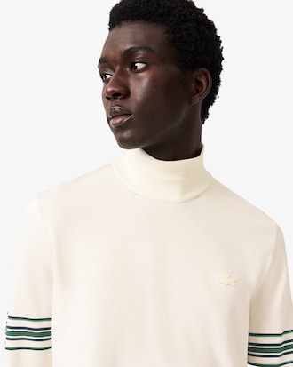 Runway High Neck Striped Jersey Sweater