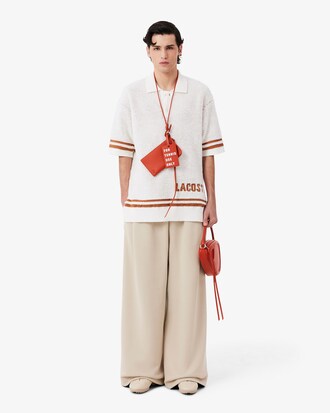 Runway Boucl&eacute; Knit Polo Collar Sweater