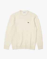 Men&rsquo;s Lacoste Classic Fit Wool Cable Knit Sweater