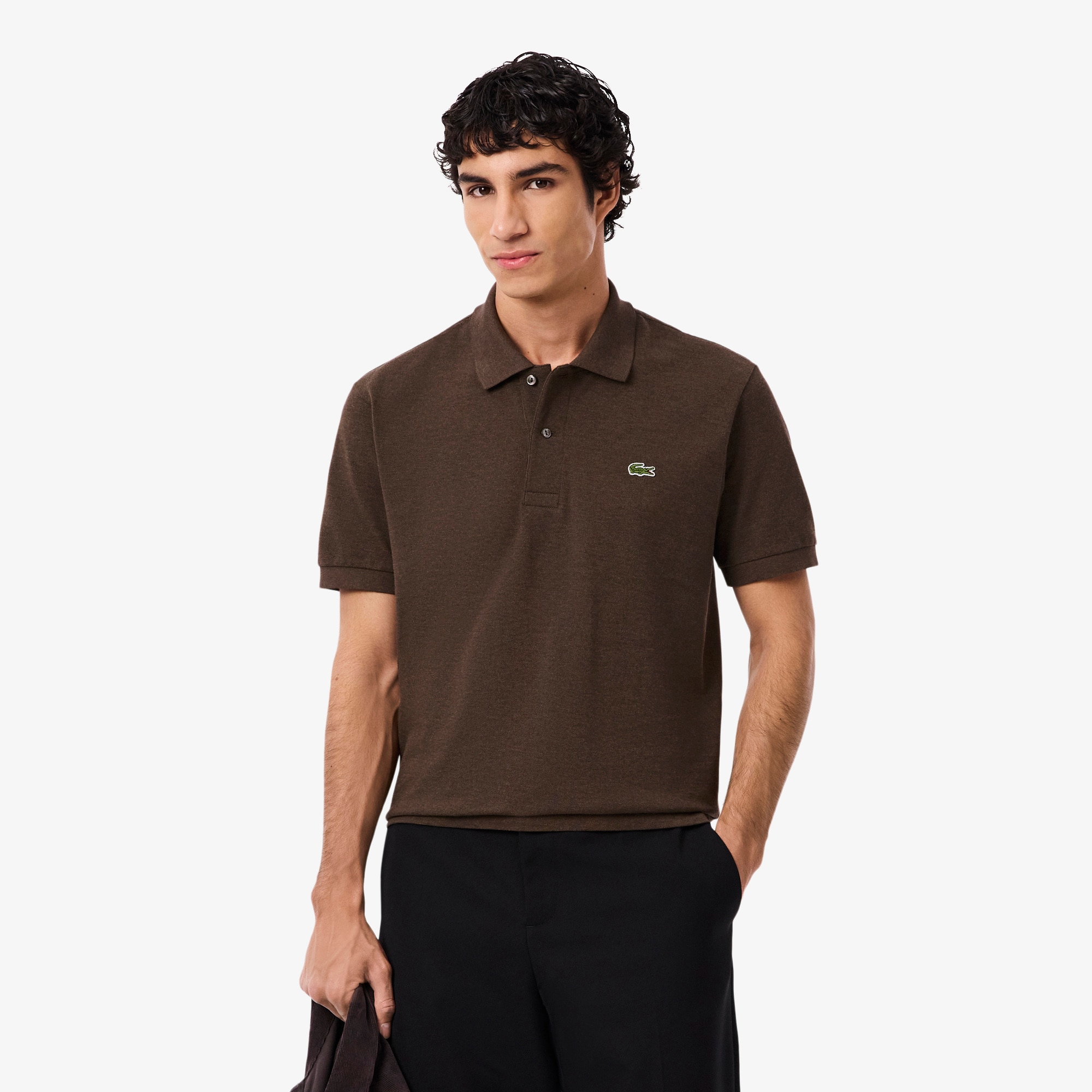 Lacoste Men's Classic Fit L.12.12 Heathered Polo - Xl - 6 In Brown