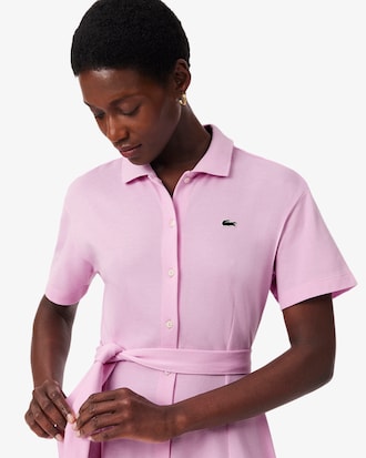 Women's Flared Mini-Piqu&eacute; Polo Dress