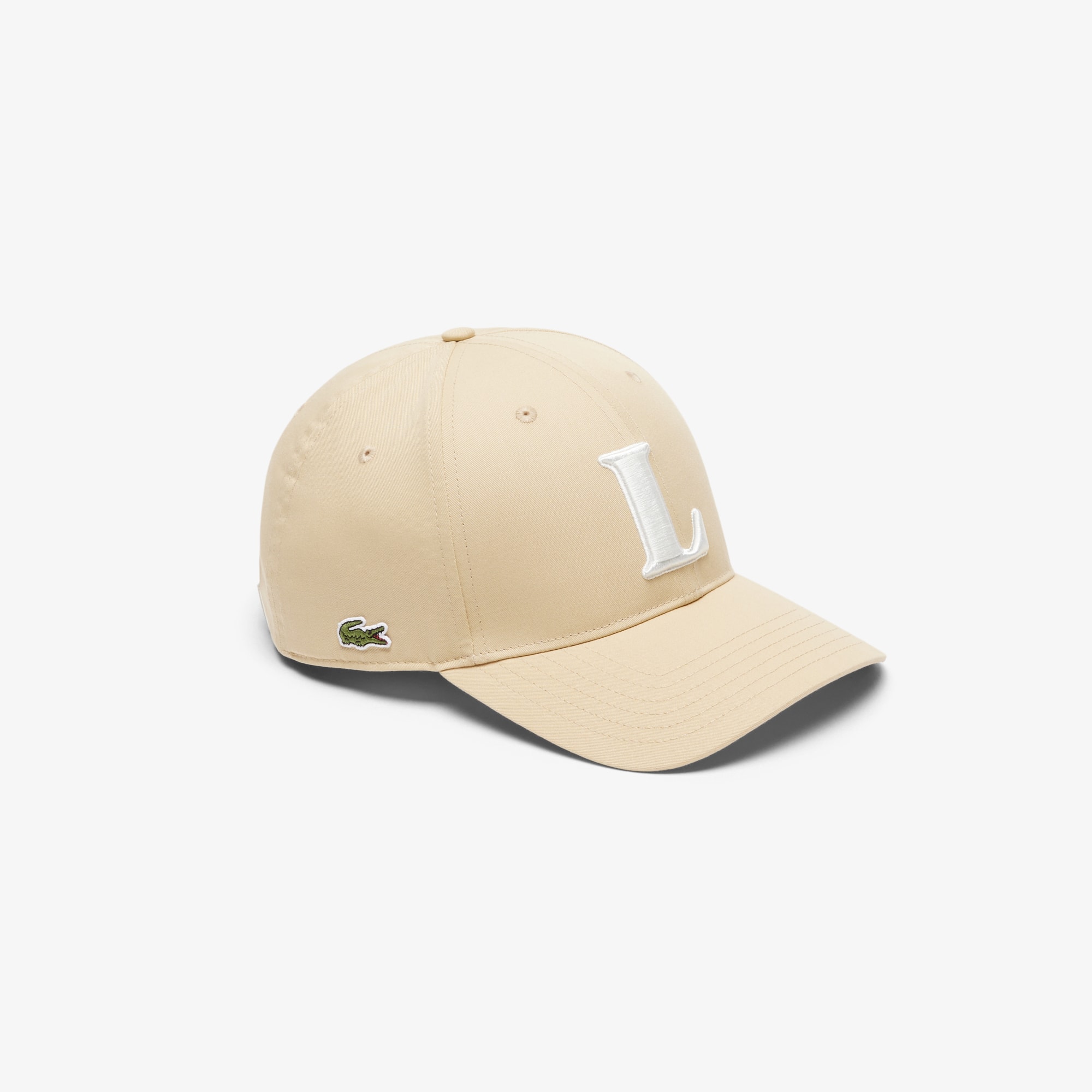 Lacoste Unisex 3d Embroidered Baseball Cap In Sand