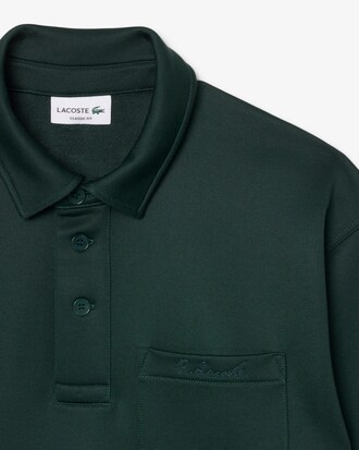 Sudadera de Felpa con Cuello Polo y Bordados