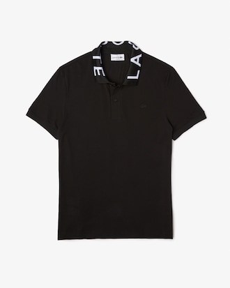 Polo para hombre en piqu&eacute; ligero transpirable de corte slim con cuello con letras