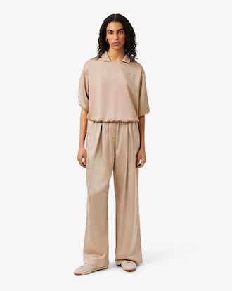 Pantalones De Satin El&aacute;stico Oversize