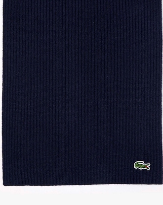 &Eacute;charpe rectangulaire en laine c&ocirc;tel&eacute;e unie