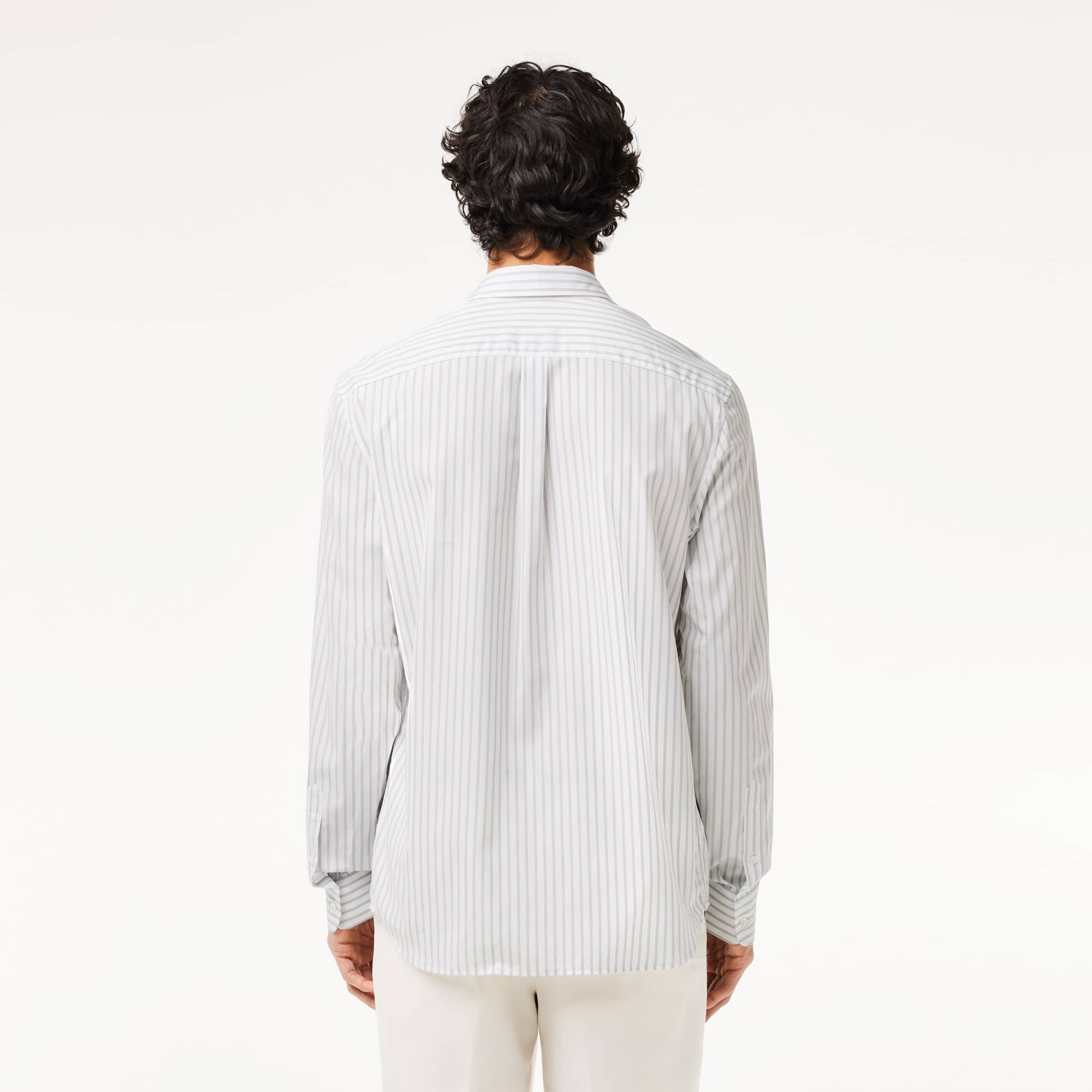 Men's Regular Fit Badge Accent Striped Shirt - Button Down