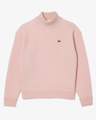 Suéter Relaxed Fit De Lana Cardada Con Cuello Alto