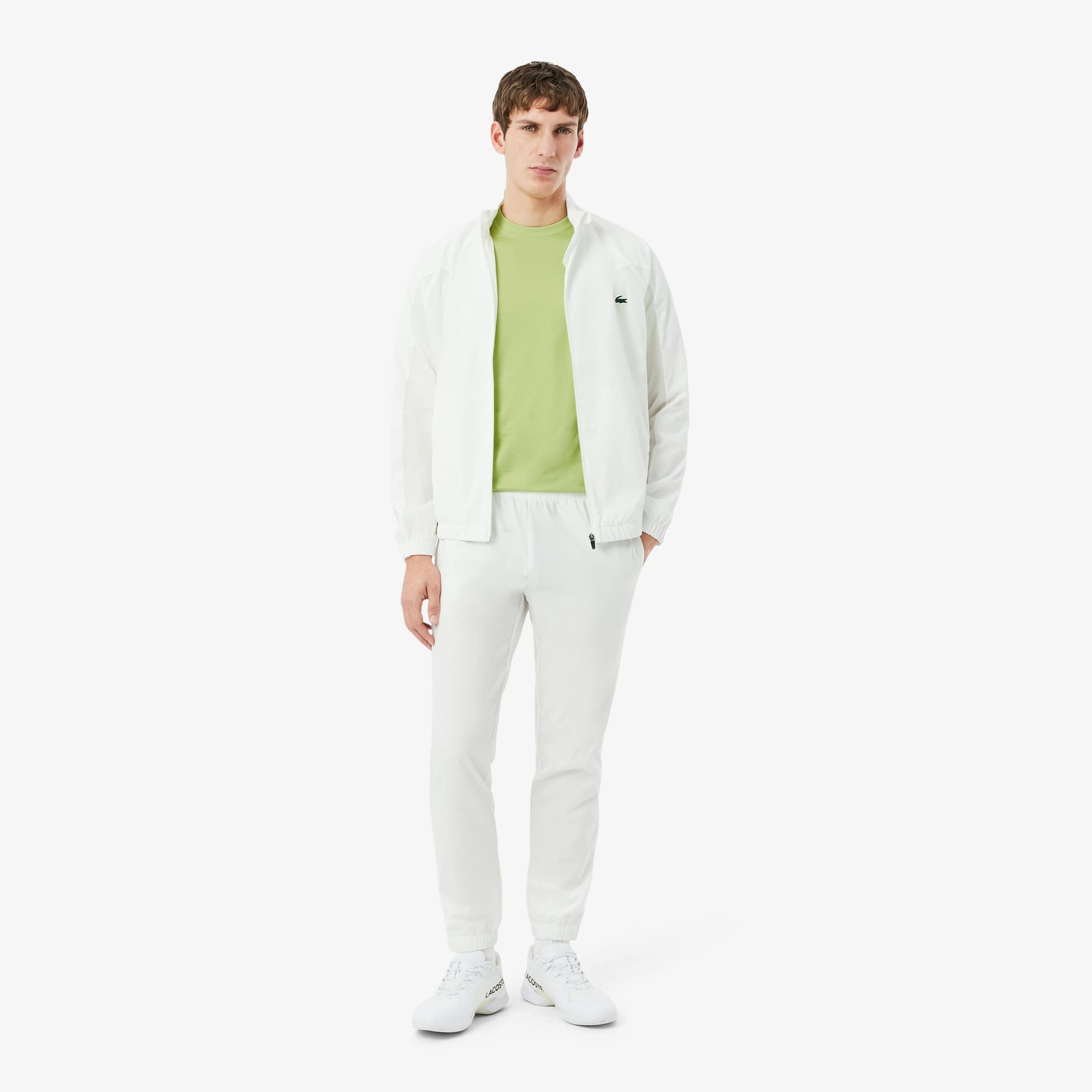 LACOSTE グリーン ジャージ上下 ホワイトロングTシャツ セット Ultra Dry Stretch Tennis T-Shirt - All Men's Clothing - New In