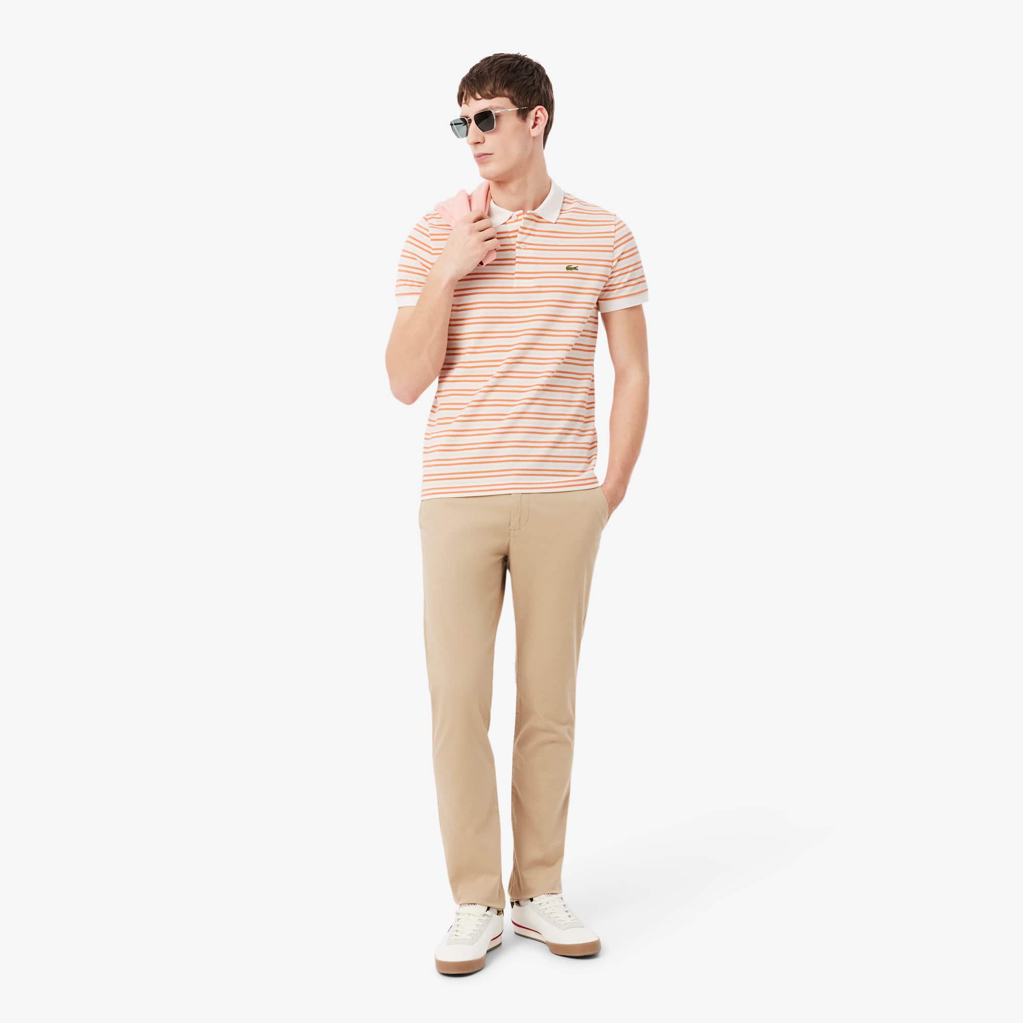Classic Fit Striped Petit Piqué Polo - Polo Shirts - New In 2026