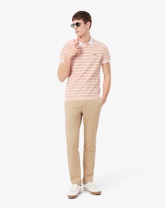Classic Fit Striped Petit Piqu&eacute; Polo