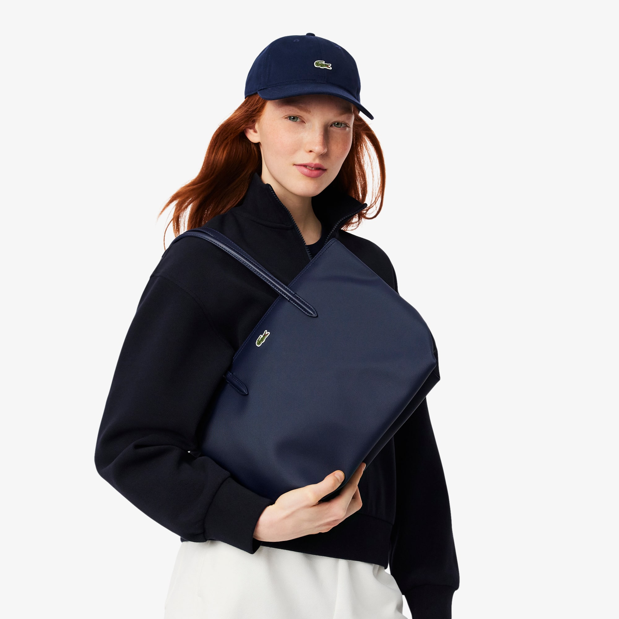 ゴルフィッカーズ・LACOSTE・ネイビー・モックネック・XL・即完品 GO