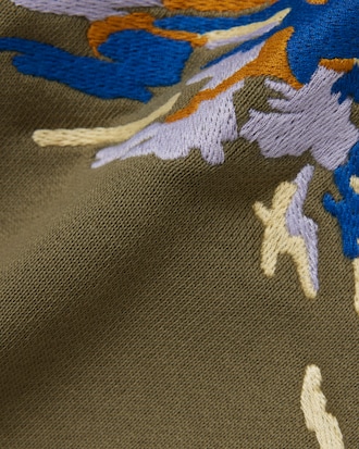 Men's Embroidered Motif Fleece Sweatshirt