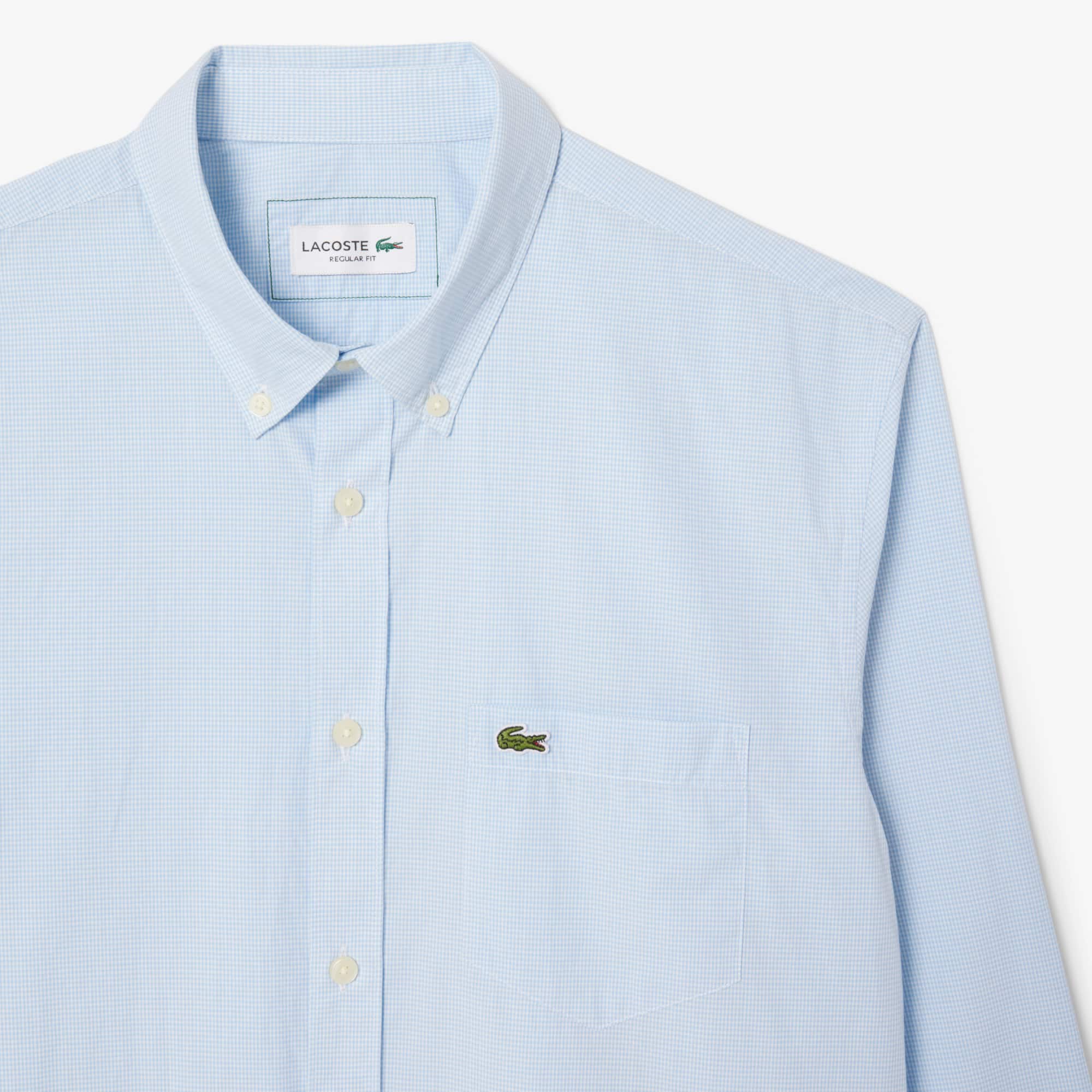 Men's Regular Fit Gingham Poplin Shirt - Button Down Shirts - New