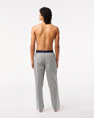 Men’s Cotton Poplin Check Print Pajama Pants