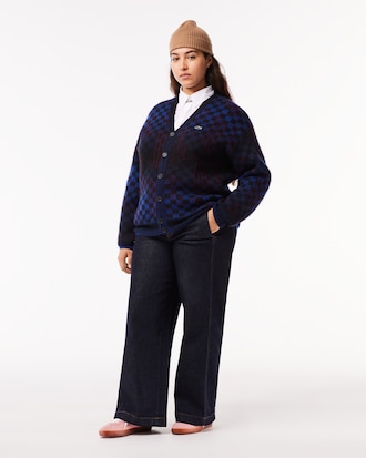 Unisex Monogram Motif Alpaca and Wool Cardigan