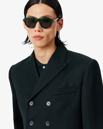 Runway Double Breasted Lightweight Wool Blazer