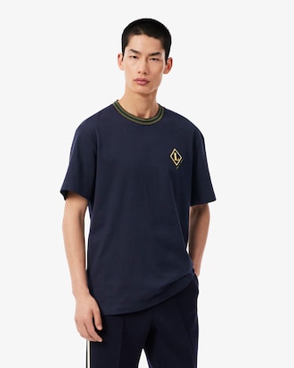 French Made Badge Accent Striped T-shirt